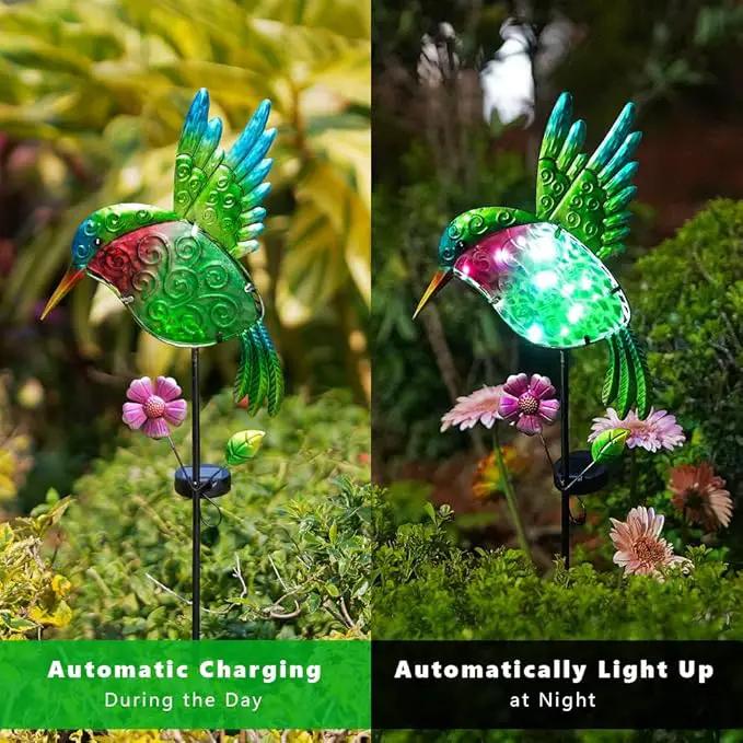 dreamysoul Outdoor Solar Hummingbird Garden Lights, Decorative Hummingbird Garden Stake Lights, Hummingbird Solar Lights for Outside Patio Yard Pathway Decor by GreenHaven Gardens