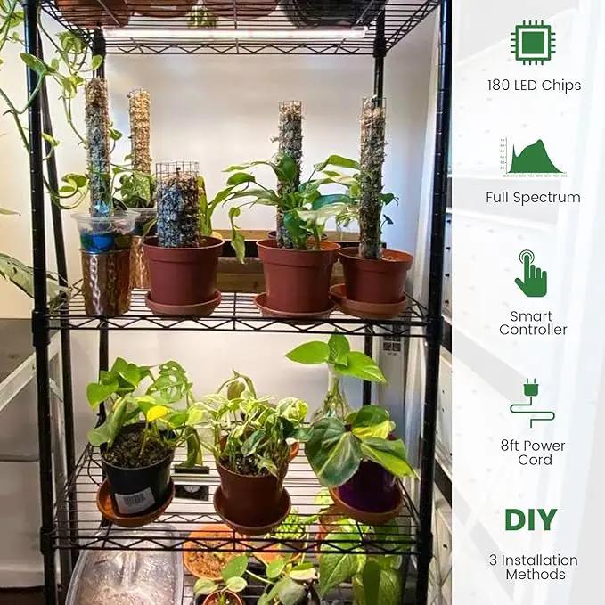 LED Grow Light Strip, 180 LEDs Grow Lights for Indoor Plants Full Spectrum 3000K/6000K/660nm Sunlike Plant Light for Indoor Growing with 3 Spectrum Modes, 16 Inches by GreenHaven Gardens