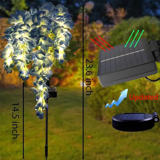 2Pack Solar Waterproof Wisteria Flowers Garden Lights Upgraded Solar Panel 2 Glowing Lighting Modes for Outdoor Yard Walkway Lawn Decor Birthday Gift by GreenHaven Gardens