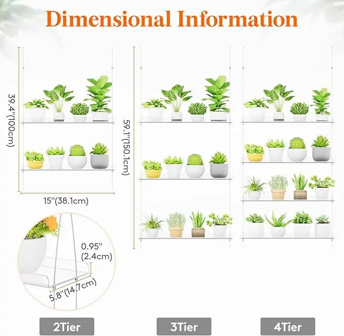 Lifewit 3-Tier Window Plant Shelves 15 inch, Acrylic Adjustable Hanging Floating Shelf, Window Sill Extender for Indoor Succulent Plants, Micro Greens, Seed Starter Pots, Herb Planters by GreenHaven Gardens