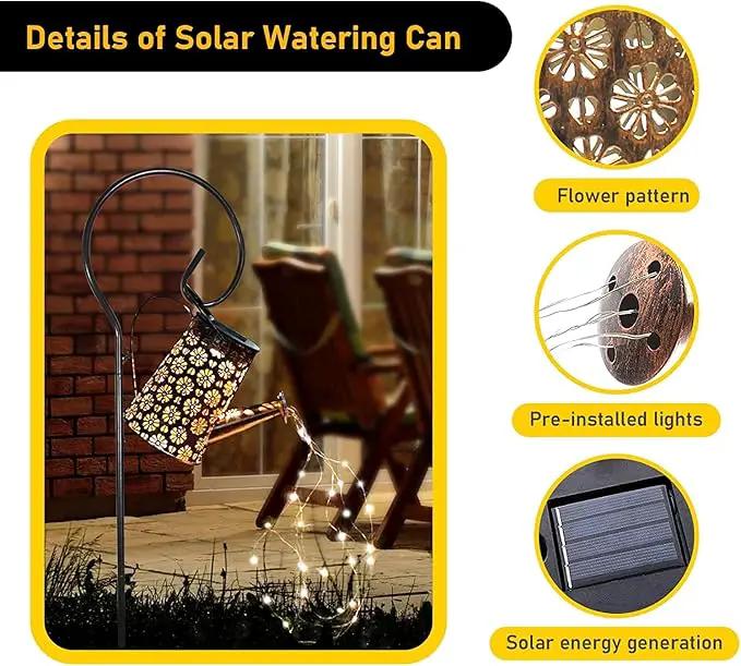 Solar Watering Can Lights Garden Decor, Retro Metal Hanging Solar Lantern with String Lights Outdoor Waterproof,, Outdoor Decorations for Porch Lawn Driveway Backyard Pathway（2 Pack） by GreenHaven Gardens