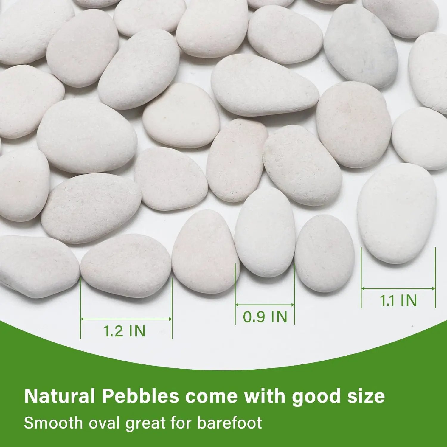 10in River Rock Stepping Stones Set - 6 Pack | Polished Pebble | Long-Lasting PVC Mesh Backing | Perfect for Garden Paths and Lawns Outdoor Landscaping Decoration | White Circle by GreenHaven Gardens