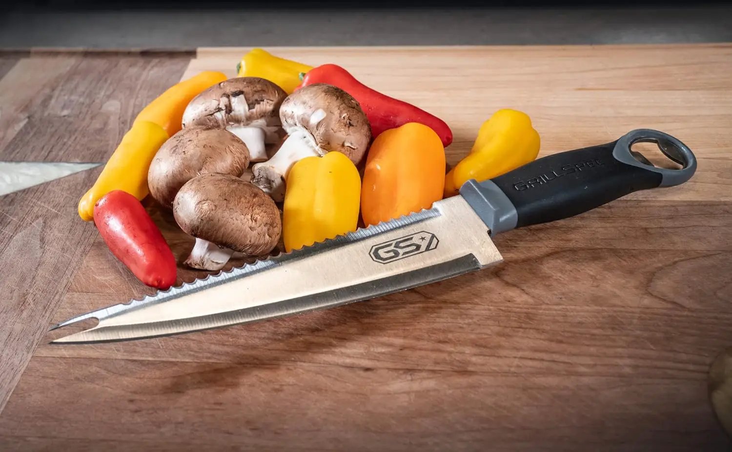 VIPER Grill Utility Knife - 8 inch High Carbon Stainless Steel Chef Knife Bread Knife Meat Turner Bottle Opener with Sheath Grilling Gifts for Dad Men by GreenHaven Gardens