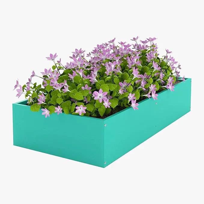 HDPE Raised Garden Bed 47.24 * 24.4 * 9.65 in,Vegetable Planter Bed Outdoor,Elevated Horticulture Planter Bed,Waterproof,Rot-Resistant and Non-Cracking Above Ground Garden Bed(Aruba Blue) by GreenHaven Gardens