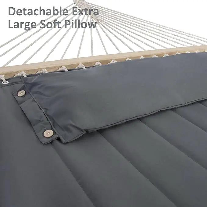 SUNCREAT 2 Person Hammock with Stand, Heavy Duty Portable Hammocks, 475 lbs Capacity, Dark Grey by GreenHaven Gardens