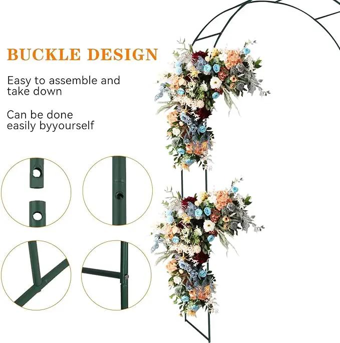 Tytroy Reconfigurable & Easy-to-Assemble Metal Outdoor & Indoor 7'6" Garden or Wedding Arch Arbor for Wedding Bridal Party Elegant Decorations & Garden Climbing Plants Vines (Green 1PC) by GreenHaven Gardens