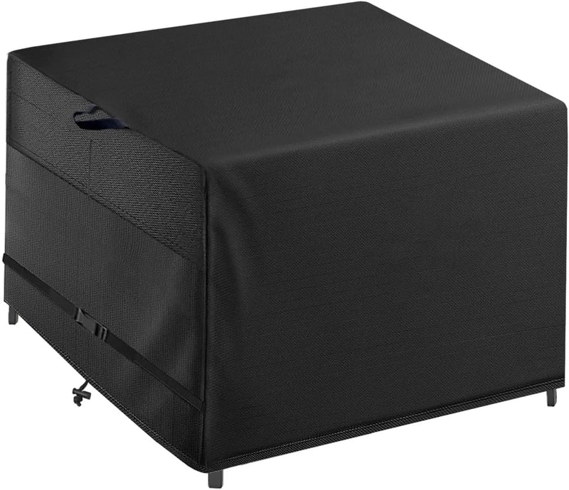 Outdoor Patio Square Table Cover 38 inch Black Heavy Duty Waterproof Cover for Square Slatted Tabletop by GreenHaven Gardens