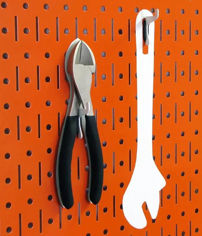 Wall Control 4 ft Metal Pegboard Standard Tool Storage Kit with Orange Toolboard and Black Accessories by GreenHaven Gardens