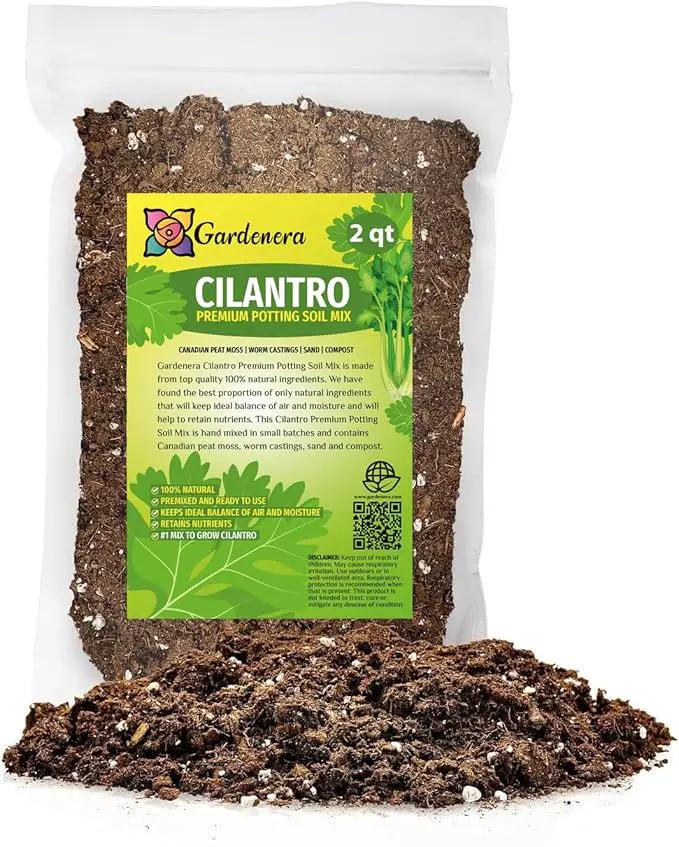 Elevate Your Cilantro Garden with Gardenera's Organic Potting Mix - Tailored for Robust Cilantro Plants and Bold Leaves - 2 Quart by GreenHaven Gardens