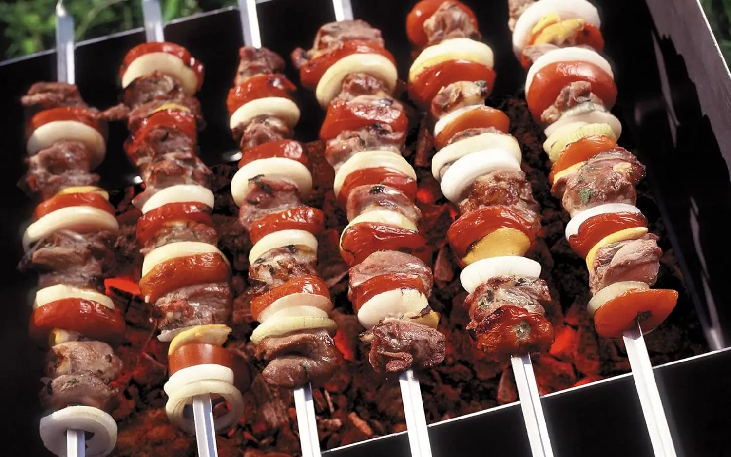 Metal Skewer for Grilling,Kabob Skewer,Flat BBQ Barbecue Skewer,Grilling Skewers Set,Reusable BBQ (15" skewers(16 pack)) by GreenHaven Gardens