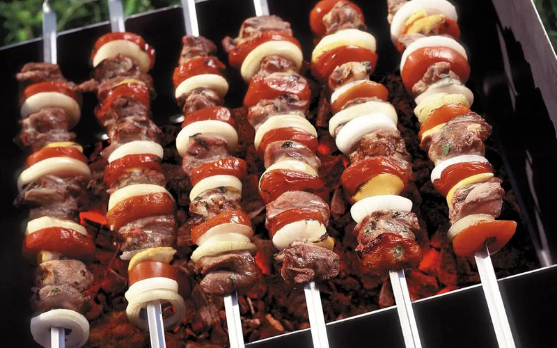 Metal Skewer for Grilling,Kabob Skewer,Flat BBQ Barbecue Skewer,Grilling Skewers Set,Reusable BBQ (15" skewers(16 pack)) by GreenHaven Gardens