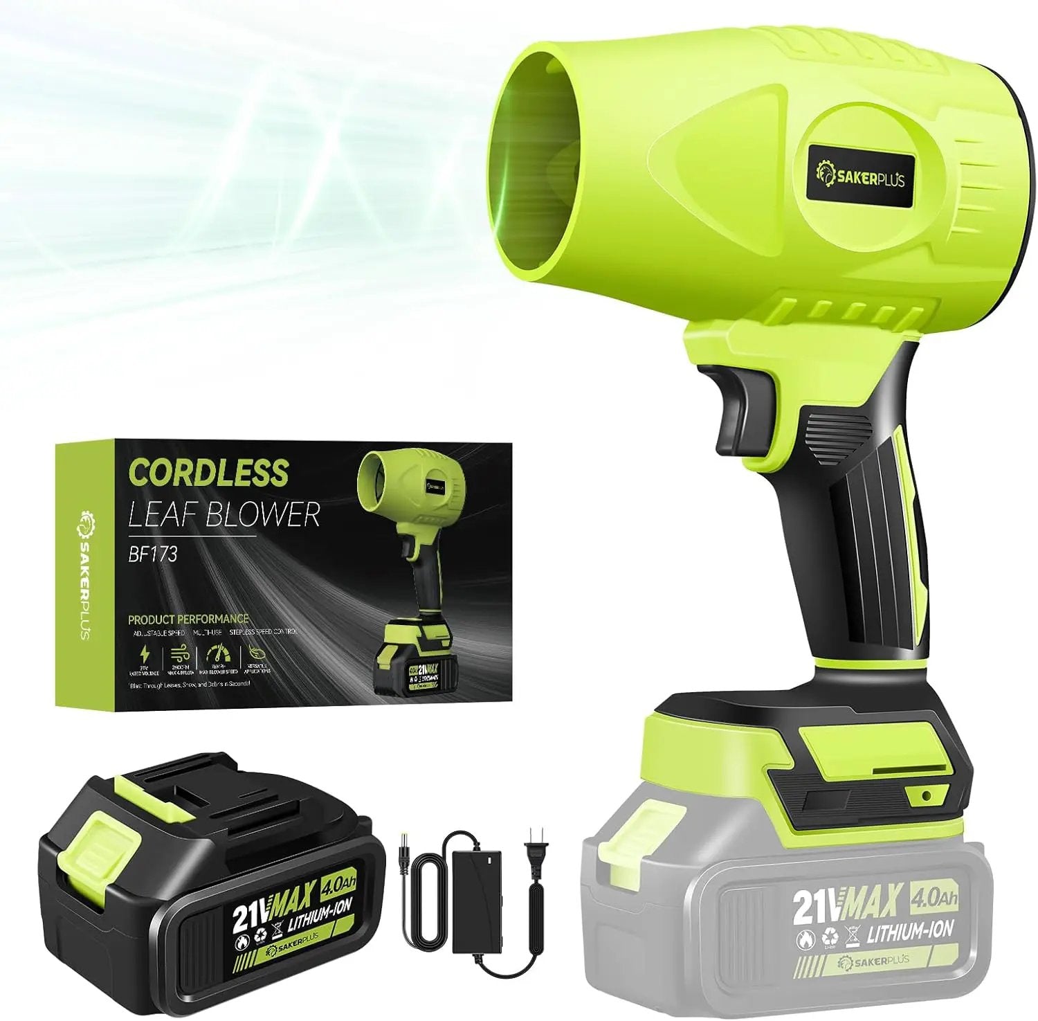 Portable Dust Cleaner, Leaf Blower Cordless, Handheld Blower, Hand Blowers for Lawn Care, Patio Cleaning, Leaves and Dust Blowing, 4.0Ah Battery and Charger Included (1 Battery) by GreenHaven Gardens