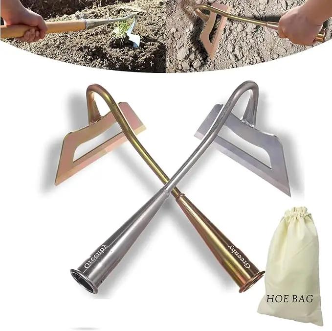 Garden Hoe, Weeding Tool, Full Stainless Steel Hollow Hoe, Heavy Duty,Sharp Hardened Hand Hoe for Gardening, Backyard Weeding, Loosening, Farm Planting by GreenHaven Gardens