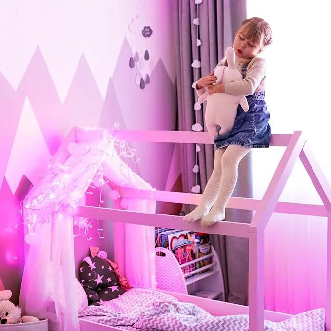 JMEXSUSS 66 Ft Pink Lights for Room Decor, 200 LED Pink String Fairy Christmas Lights Clear Wire Plug in for Bedroom Indoor Outdoor Girl's Room Decorations by GreenHaven Gardens
