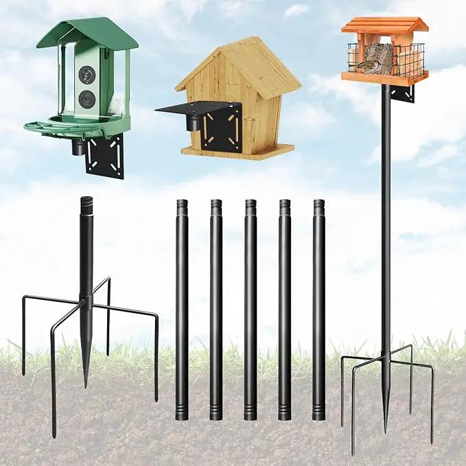 Bird Feeder Pole, 92in Adjustable Bird House Pole for Outdoors, Heavy Duty Smart Feeder Pole Mount Kit for Feeders, Birdhouse, Weather Station, Birdwatching by GreenHaven Gardens