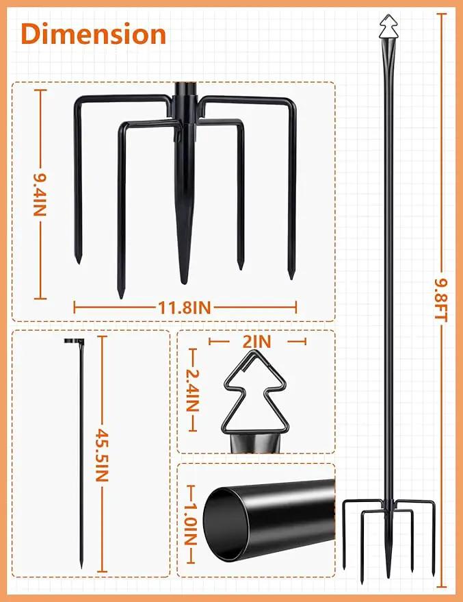 LOPANNY String Light Poles for Outside - 2 Pack 9.8FT Poles for Outdoor String Lights, Outdoor Light Poles for String Lights Hanging - Backyard, Garden, Patio, Deck Lighting Stand for Parties, Wedding by GreenHaven Gardens
