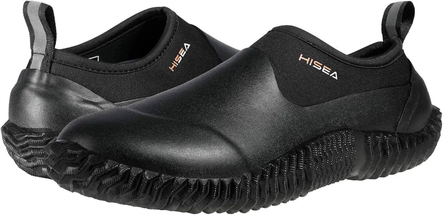 HISEA Unisex Waterproof Garden Shoes, Men's Rubber Rain Boots Women's Ankle Rain Shoes Neoprene Camp Booties Outdoor Slip-On Footwear for Gardening, Farming, Camping, Car Wash, Lawn Care and Yard Work by GreenHaven Gardens