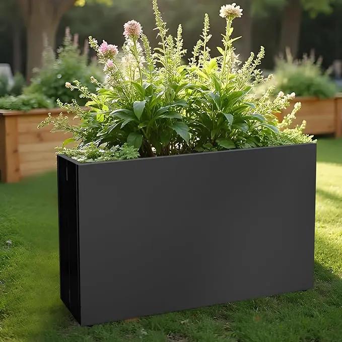 Galvanized Steel Planter Box - No Installation Required Metal Rectangular Block Long Box Planter Modern Outdoor Planters All-Weather Use with Drainage Holes for Patio/Porch, 36×24×12IN by GreenHaven Gardens