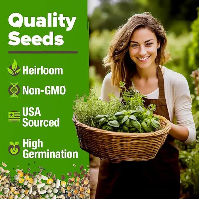 HOME GROWN 5 Herb Seeds for Planting 2,150+ Non-GMO Heirloom Seeds | Extra Large Variety Pack Herb Kit – Indoor Outdoor & Hydroponic | Culinary Seed Set | Grow Your Own Herbs | Gift for Beginners by GreenHaven Gardens