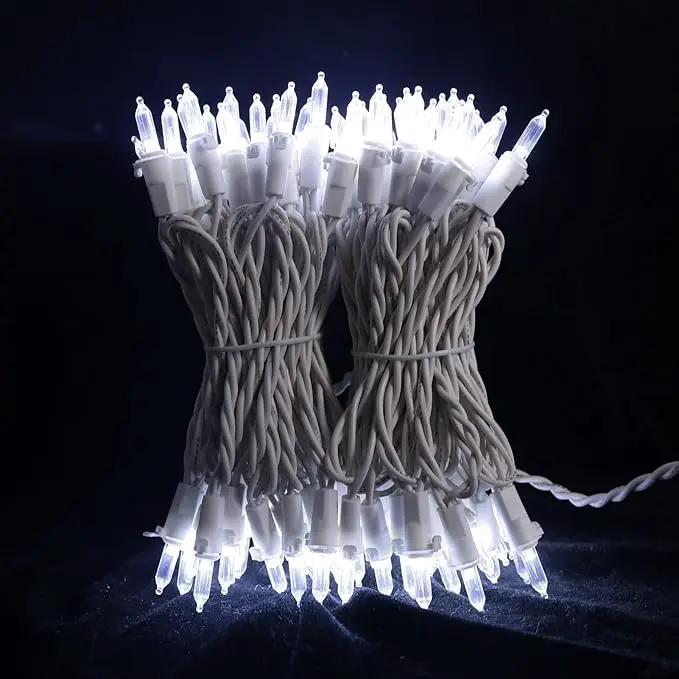 MULTI-SPARKING White LED Christmas Lights - 100 Count Cool White Christmas String Lights for Tree, Party, Wedding, Holiday, Indoor and Outdoor Decor, 33 Feet White Wire, UL Certified, Connectable by GreenHaven Gardens