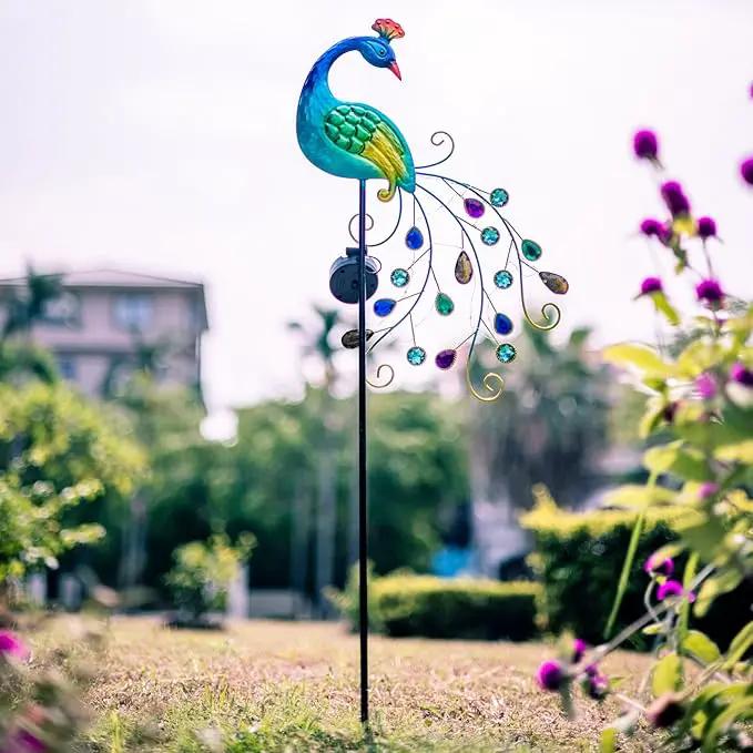 DREAMSOUL Metal Peacock Garden Solar Lights Outdoor Decorative Garden Stake Lights- Waterproof Peacock Solar Landscape LED Path Light Patio Yard Lawn Outside Decoration by GreenHaven Gardens