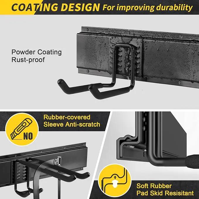 48 Inches Garage Storage, Garage Organization, Wall Mount Garden Tool Organizer, 440lbs Adjustable Heavy Duty Metal Hanging Hooks, Yard Rack Hanger System Shovel Rake Broom Ladder Holder, Men Gift by GreenHaven Gardens
