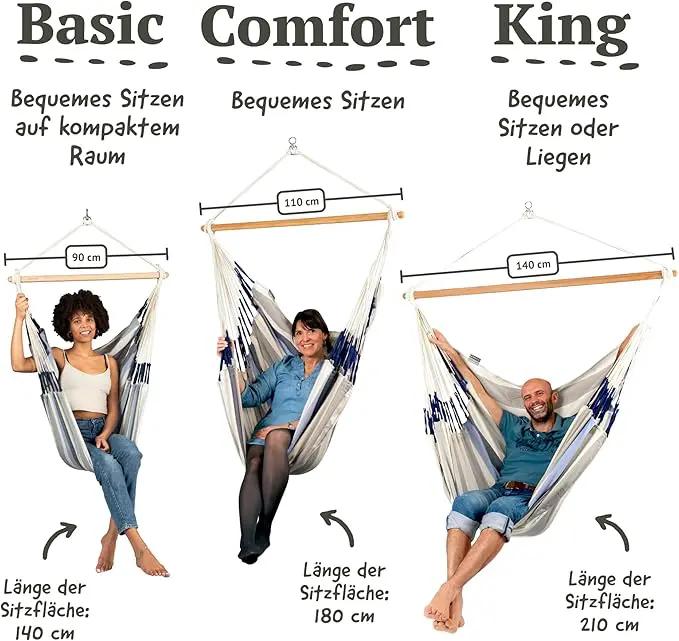 LA SIESTA® - XL King Domingo Hammock Swing Chair & CasaMount - Weather & Tear Resistant Hanging Chair - Outdoor Indoor Hammock Chair w/Suspension Kit for Walls Ceilings Square Beams - Sea Salt by GreenHaven Gardens