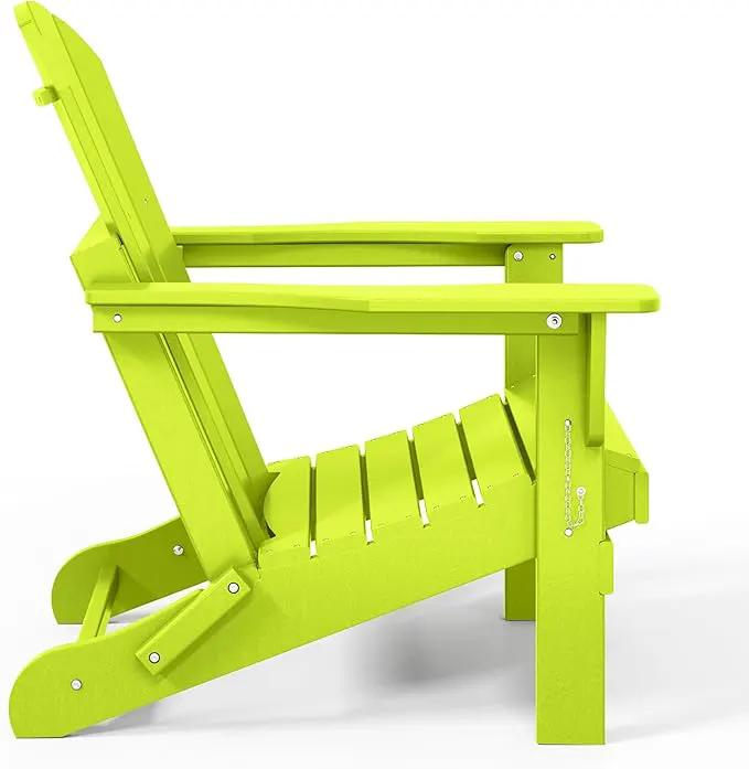 Westin Outdoors Laguna WO Home Outdoor Adirondack Folding Chair Lounger Seat Traditional Retro Home Furniture for Beach, Balcony, Backyard, Lawn, Patio, Pool, Deck, Garden (Lime Green) by GreenHaven Gardens