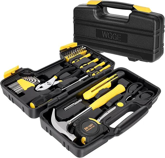 WGGE 39-Piece Home Tool Set/Hand Tool Set – Durable Household Hand Tool Kit with Hammer, Screwdrivers, Pliers, Wrench, Hex Keys & More – Compact Storage Case for Home Repairs, DIY & Maintenance by GreenHaven Gardens
