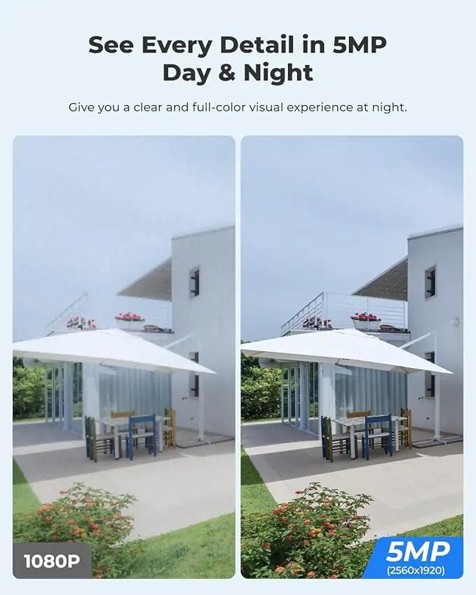REOLINK Security Camera Wireless Outdoor, Pan Tilt Solar Powered, 5MP 2K+ Color Night Vision, 2.4/5GHz WiFi, Works with Smart Home for Surveillance, Home Hub Compatible, Argus PT + Solar Panel by GreenHaven Gardens