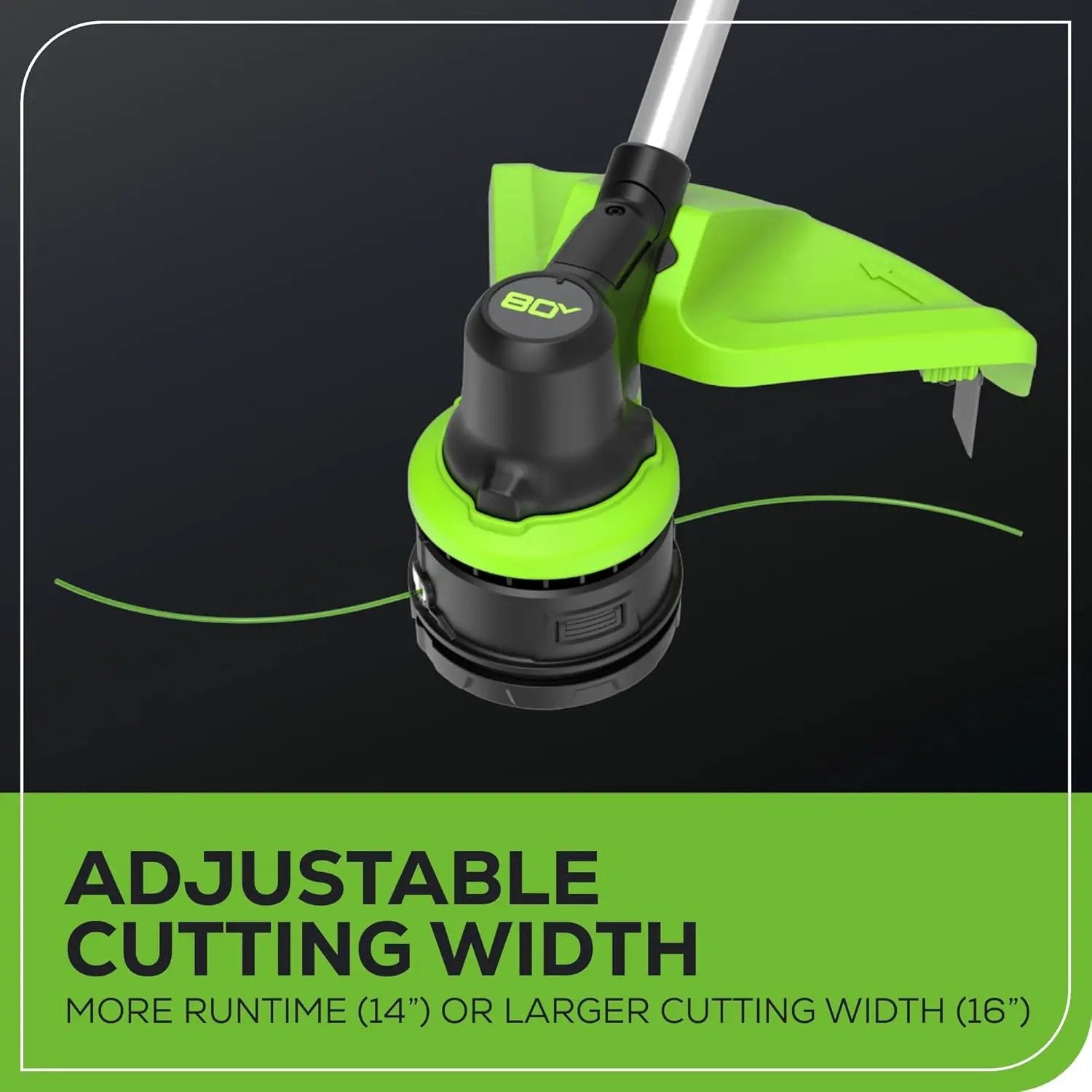 Greenworks 80V 16" Brushless Cordless String Trimmer, 2.0Ah Battery and Charger Included by GreenHaven Gardens