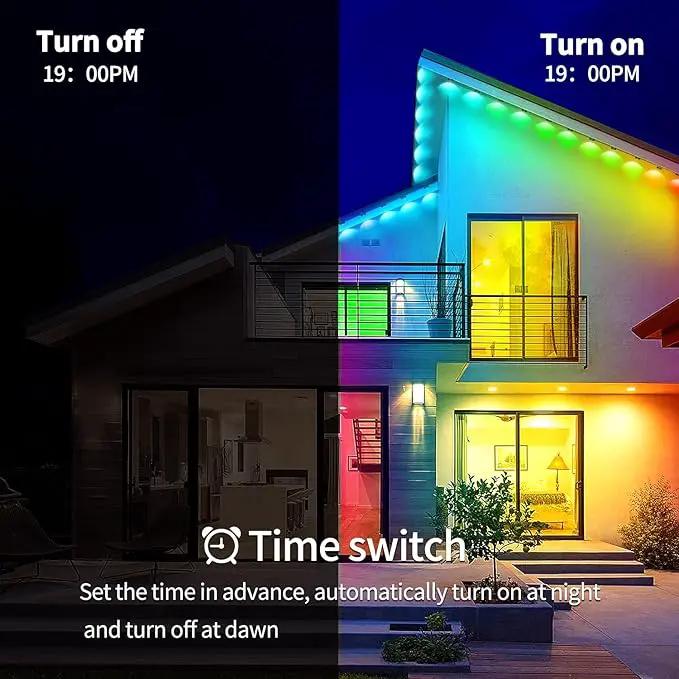 Permanent Outdoor Light,60ft RGB Eave Lights with App Control Remote,IP67 Waterproof LED Lights,Music Sync Outside Light for House,Halloween,Roof,Garden,Christmas Decorations by GreenHaven Gardens