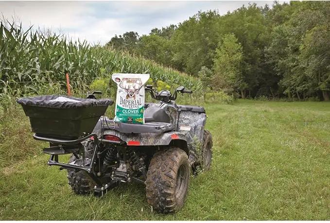 Guide Gear UTV/ATV Receiver Mount Broadcast Spreader Seeder, 80 Pound Capacity, Lawn and Garden Seed Spreaders, 12-Volt, with Rain Cover by GreenHaven Gardens