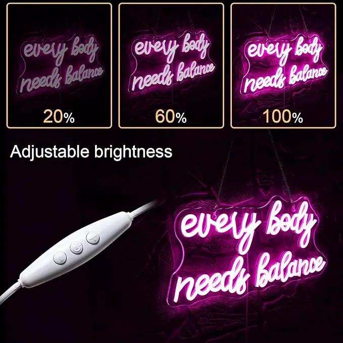 WLHOPE Every Body Needs Balance Neon Sign, Dimmable LED Neon Signs For Wall Decor,Connectivity Via USB Personalized Neon Signs,Spa Salon Led Light, Massage Neon Light, For Bedroom Living Room Decorate by GreenHaven Gardens