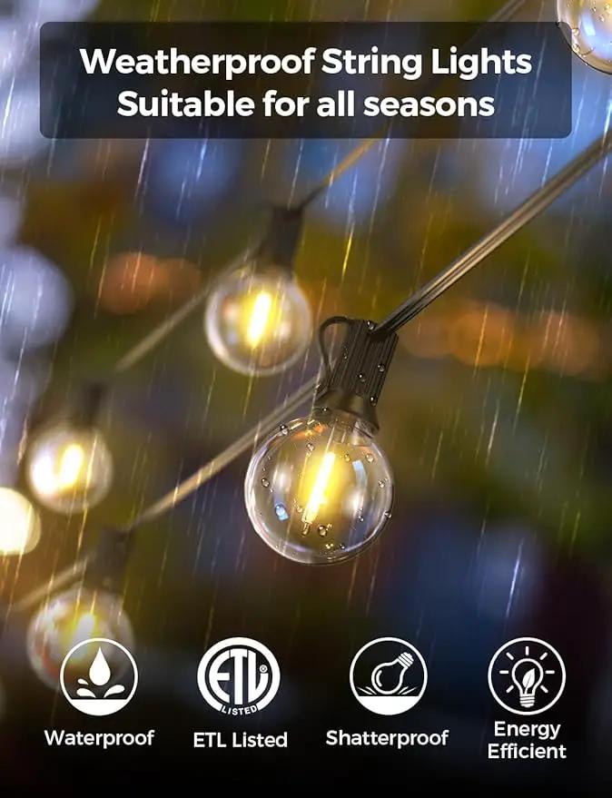 XMCOSY+ Smart Outdoor String Lights, 150Ft G40 Globe Patio Lights with 75 LED Bulbs, WiFi & APP Control, Work with Alexa, Extendable Waterproof Dimmable LED String Lights for Outside, Porch, Cafe by GreenHaven Gardens