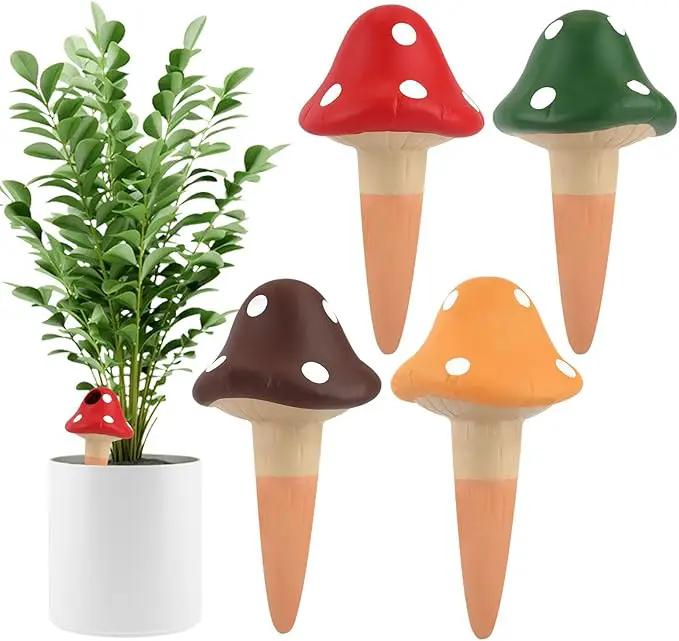 Kalolary 4Pcs Plant Watering Globes, Self Watering Spikes Terracotta Drip Water Stakes Irrigation Watering Bulbs for Pot, Indoor, Outdoor, Vacation (Mushroom) by GreenHaven Gardens