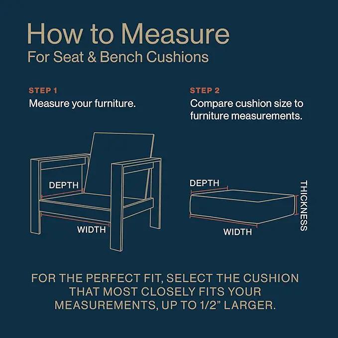 Honeycomb Outdoor Essentials Set of 2 Tufted Seat Pads, 19 x 18, Hampton Texture Hunter Dining Chair Cushions for Patio Furniture
