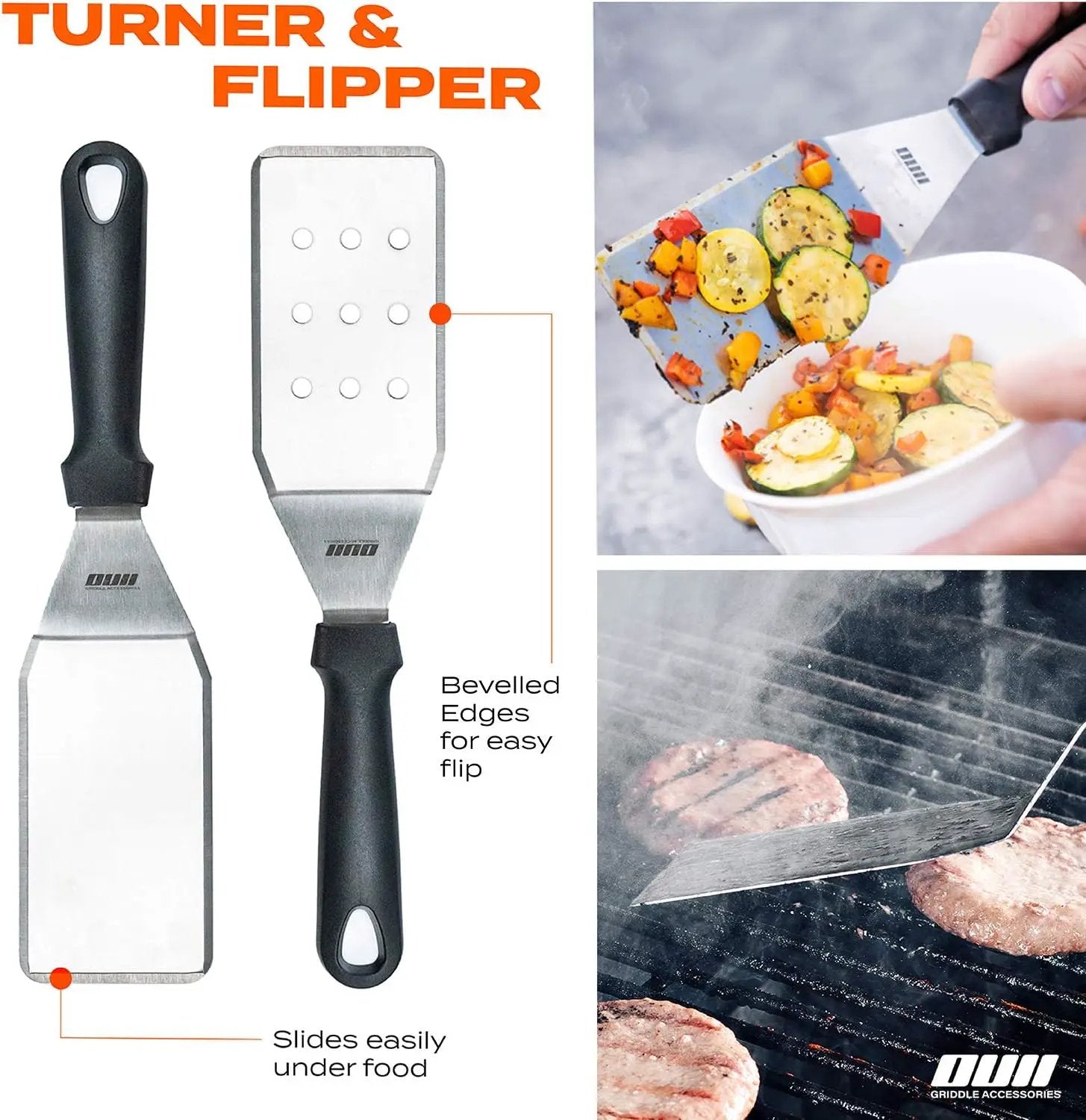 Flat Top Griddle Accessories for Blackstone and Camp Chef Griddle - 9 Pieces Set with Griddle Cleaning Kit and Carry Bag! Metal Spatula, Scraper for Hibachi and Teppanyaki Grill by GreenHaven Gardens