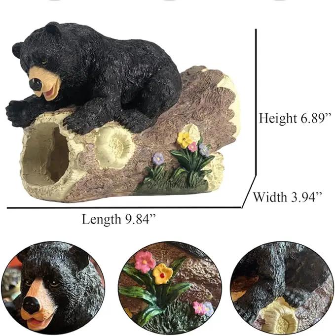 Bear Gutter Downspout Extension Decorative Statue, Whimsical Gutter Guardian Rain Downspout Splash Block, Gutter Guardian Rain Downspout Extender for 2" × 3" Downspout by GreenHaven Gardens