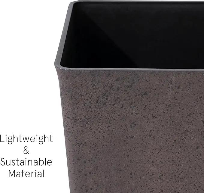 LA JOLIE MUSE 30 inch Tall Planters Set of 2, Indoor/Outdoor Rectangular Large V Shaped Taper Planters for Front Door by GreenHaven Gardens