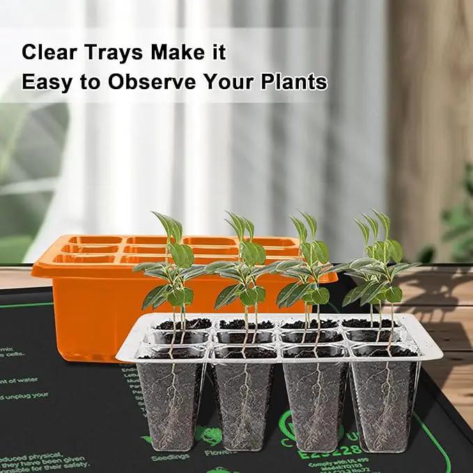 Seed Starter Tray with LED Light, 6 Pack 72 Cells Plant Grow Kit with Adjustable Humidity Vent for Mini Greenhouse Garden Germination,Bonsai Seedlings Starting Growing by GreenHaven Gardens
