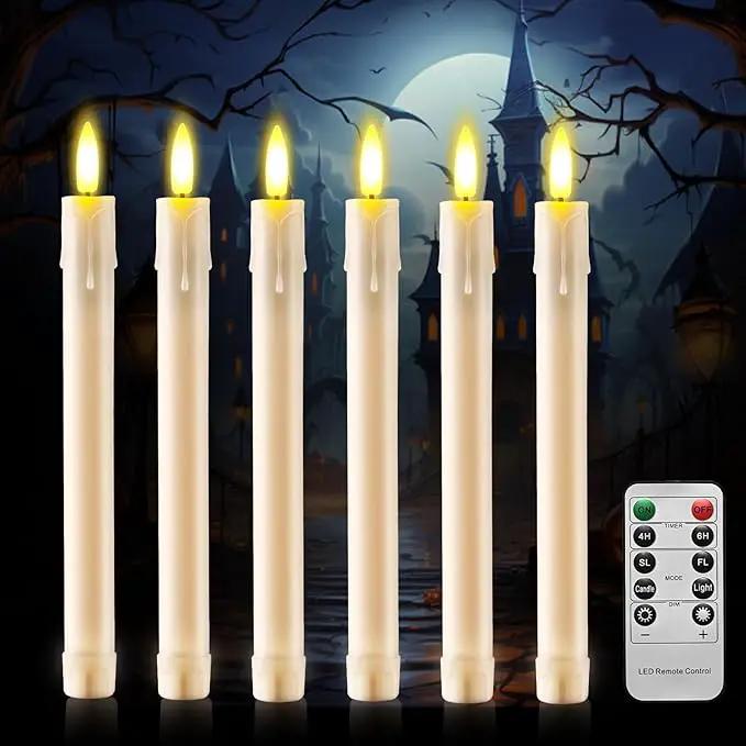 JOSU 6 Pack Flameless Candles with Remote Control Timer, Flickering LED Taper Candles Battery Operated, Christmas Window Light for Candleholder for Home Decor Thanksgiving Wedding Decoration by GreenHaven Gardens