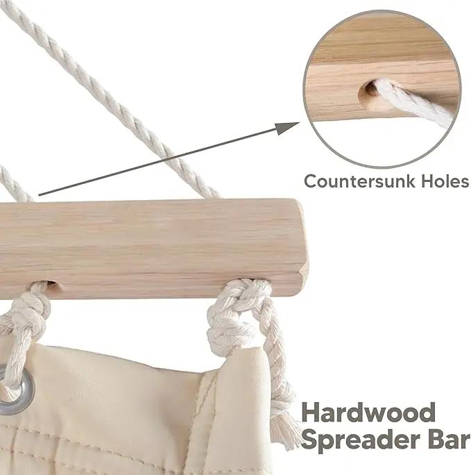 SUNCREAT Double Outdoor Hammock with 15 ft Stand, Standing Patio Hammocks for Outside, Beige by GreenHaven Gardens