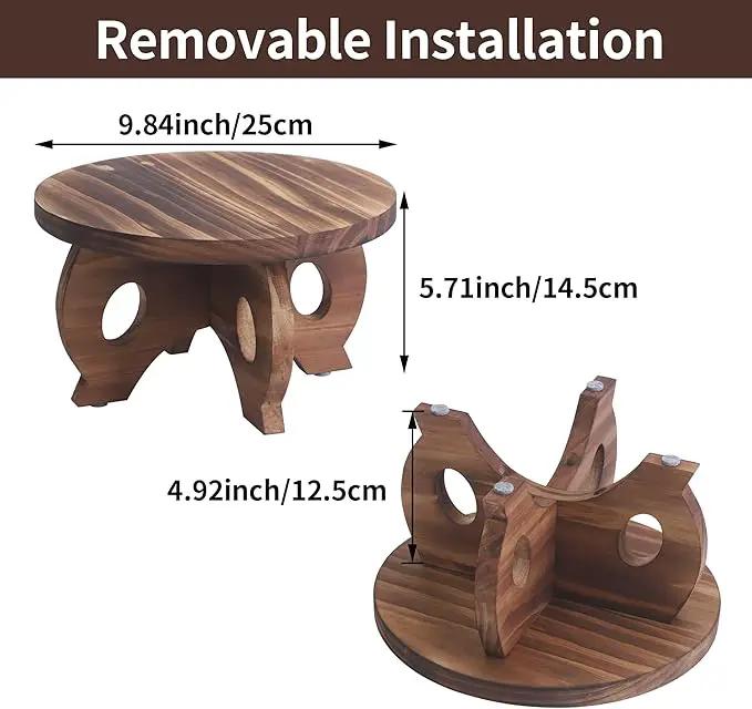Plant Stand Indoor Wooden Plant Stool Round Stand Risers for Decor Plant Pedestal Stand Farmhouse Rustic Decorative Display Flower Holder Pedestal Board Brown by GreenHaven Gardens
