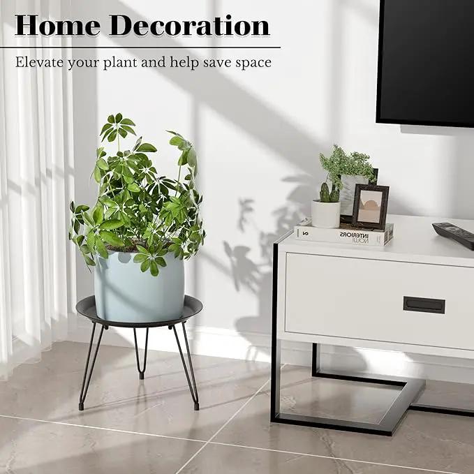 SUEH DESIGN Plant Stand Indoor, Metal Plant Stand Round Plant Table Heavy Duty Plant Stool Flower Pot for Indoor Outdoor Home Decor, 1 Pack Short by GreenHaven Gardens
