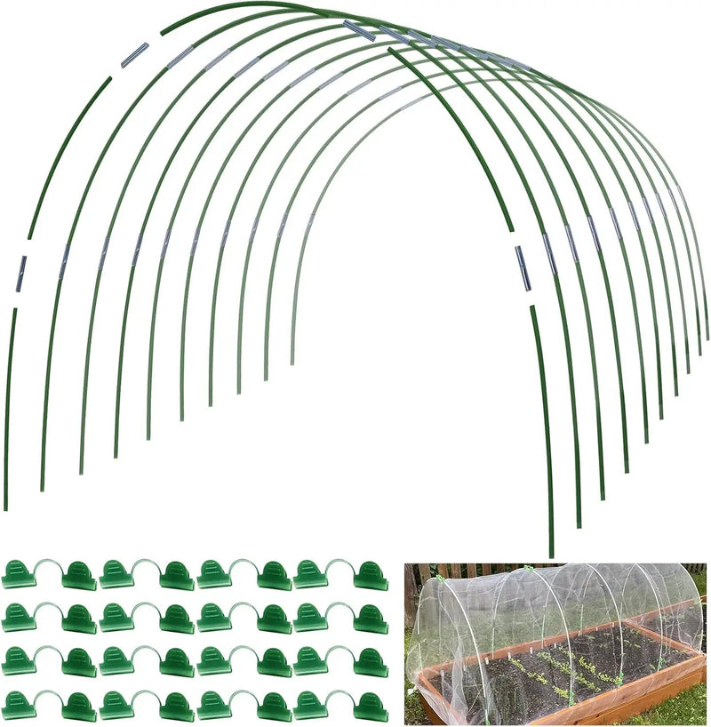 MAXPACE Greenhouse Hoops for 2.7ft or Wider Grow Tunnel, Rust-Free Fiberglass Support Hoops Frame for Garden Fabric, DIY Plant Support Garden Stakes, Gardening Supplies, 50pcs by GreenHaven Gardens