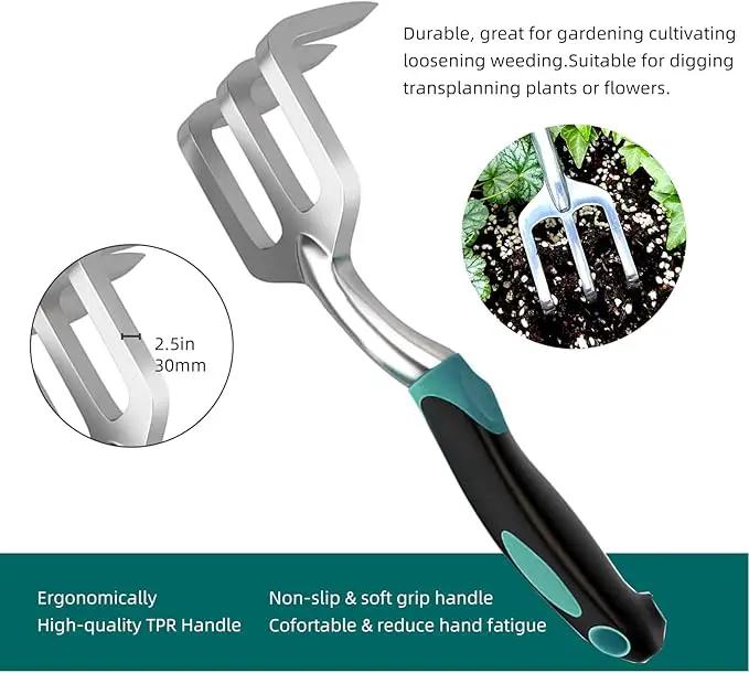 Garden Tool Set, 3-Piece Gardening Planting Tools Kit for Gardener, Heavy Duty Aluminum Garden Kit Gardening Gifts Tools for Men Women, Outdoor Hand Tools, Garden Essentials, Gift for Garden Lover by GreenHaven Gardens