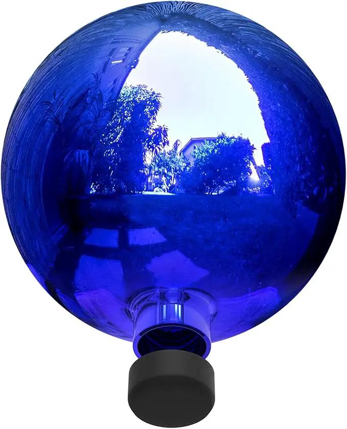 Alpine Corporation 10" Diameter Indoor/Outdoor Glass Gazing Globe Festive Yard Décor, Blue by GreenHaven Gardens