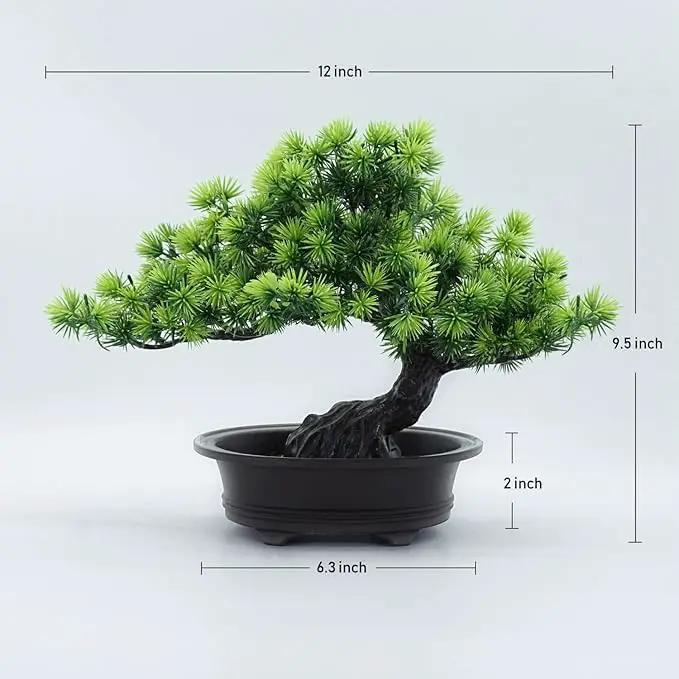 Artificial Plants Greenery Bonsai, Room Decor Fake Bonsai Tree for Home Decor Indoor Bookshelf Office Desk Bathroom Farmhouse Decor, Tall 9.5" by GreenHaven Gardens