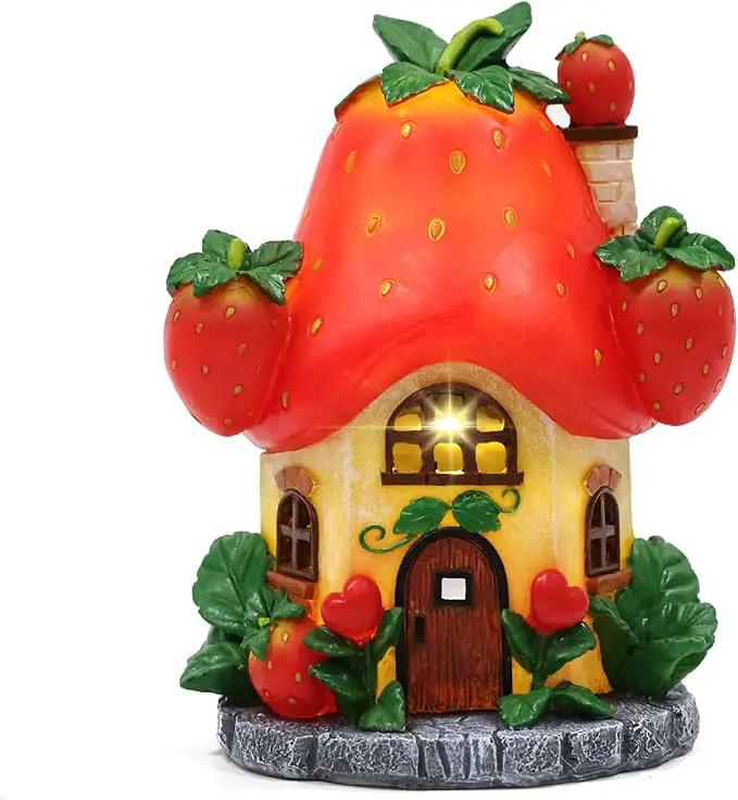 Fairy Houses for Outside-Fairy Garden Accessories Outdoor Decor - with Solar Light for Patio Balcony Yard,Lawn Ornament Perfect Garden Gift by GreenHaven Gardens